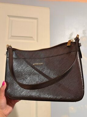 Michael Kors Metallic Pewter Small Shoulder Purse